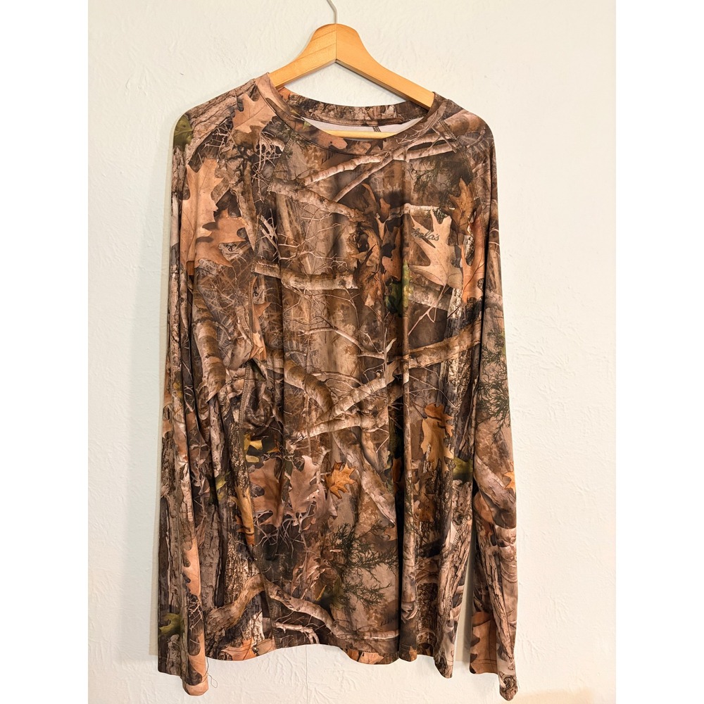 Cabelas Performance Shirt XL Brown Camo True Timber Long Sleeve Hunting Gorpcore